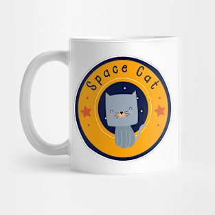 Cute Space Cat Cartoon Design Mug